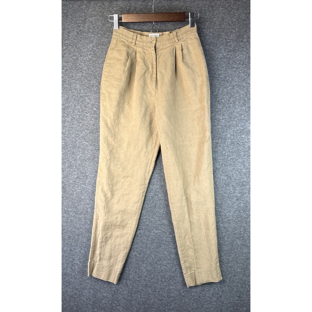VESTIMENTA Linen Pleated High Waisted Trousers Made in Italy Womens Size‎ 25x28